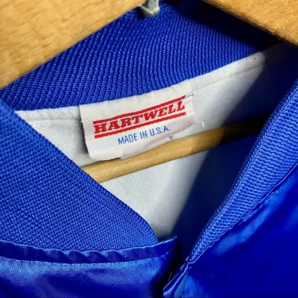 Vintage Hartwell Royal Blue Satin Varsity Jacket - Picture 2 of 7